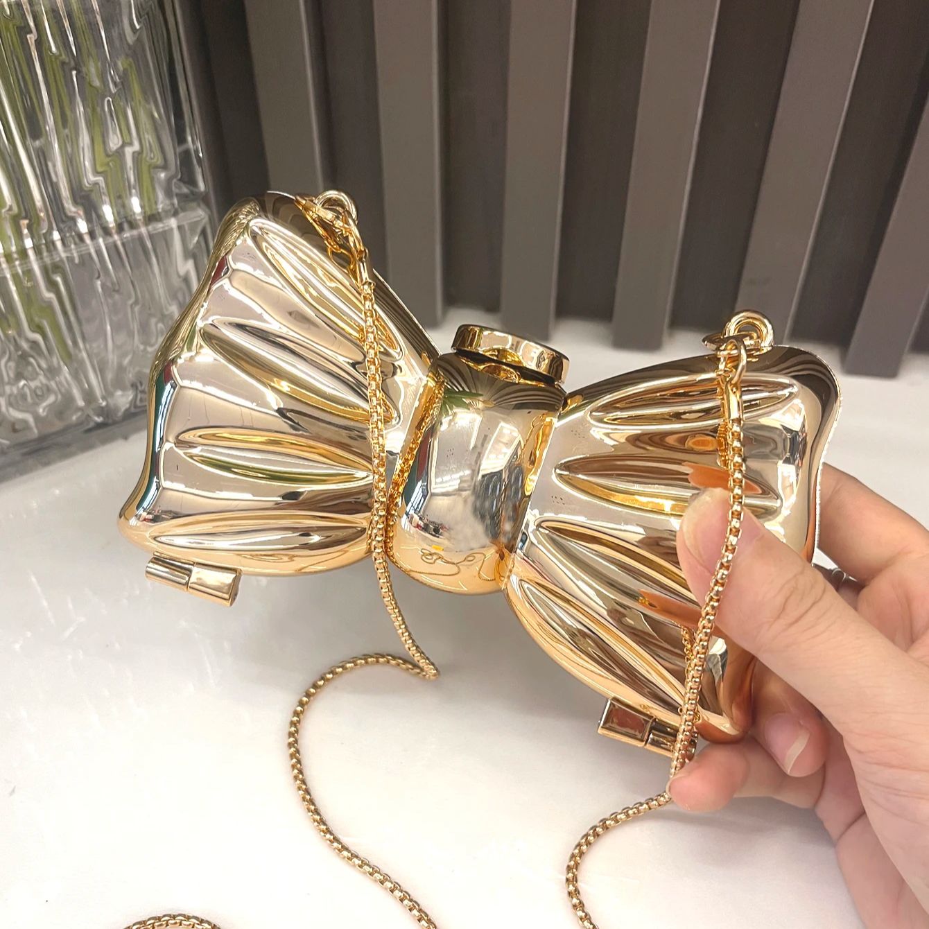 Discount Luxury Bags - Golden Evening bag Purses and handbag