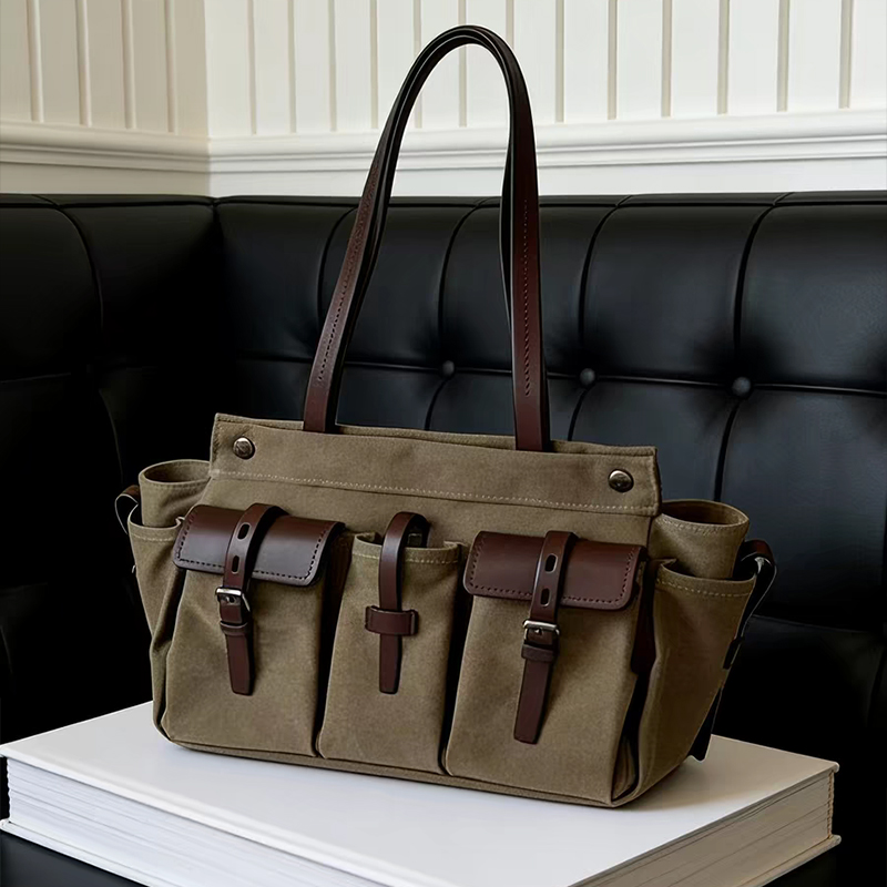Vintage Canvas Leather Multi-p - Canvas Tote Designer ulasan dan harga