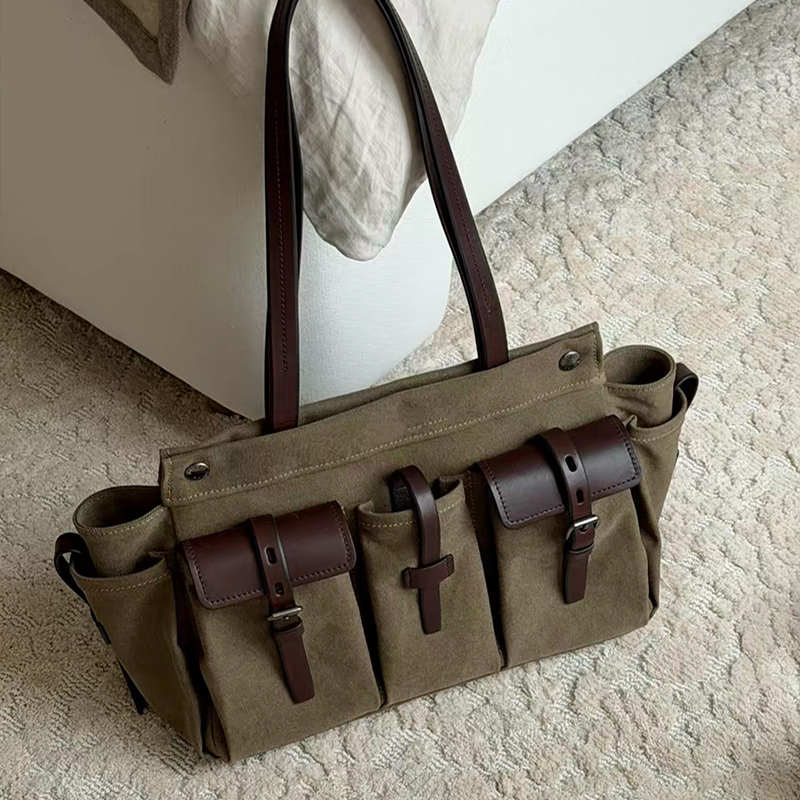 Vintage Canvas Leather Multi-p - Canvas Tote Designer ulasan dan harga