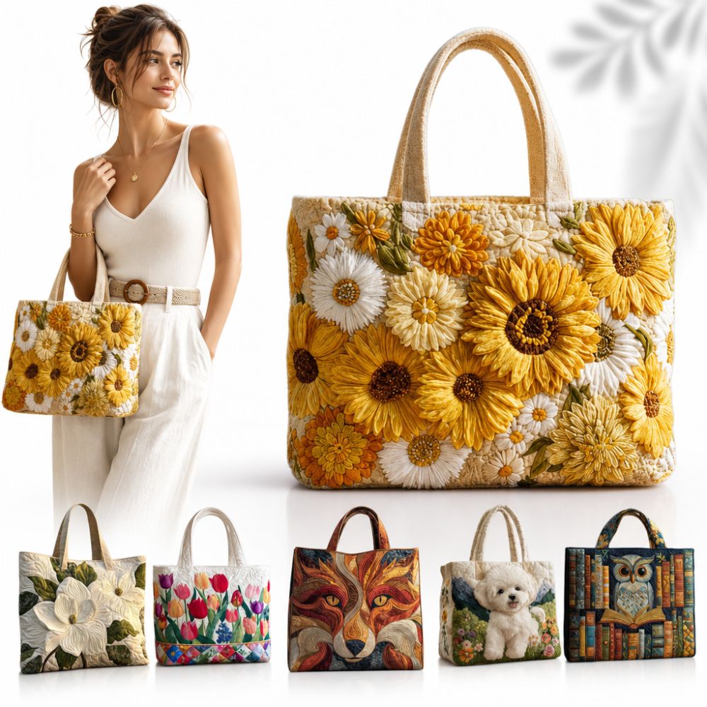 Vintage Women Quilted Tote Bag - Canvas Tote Designer ulasan dan harga