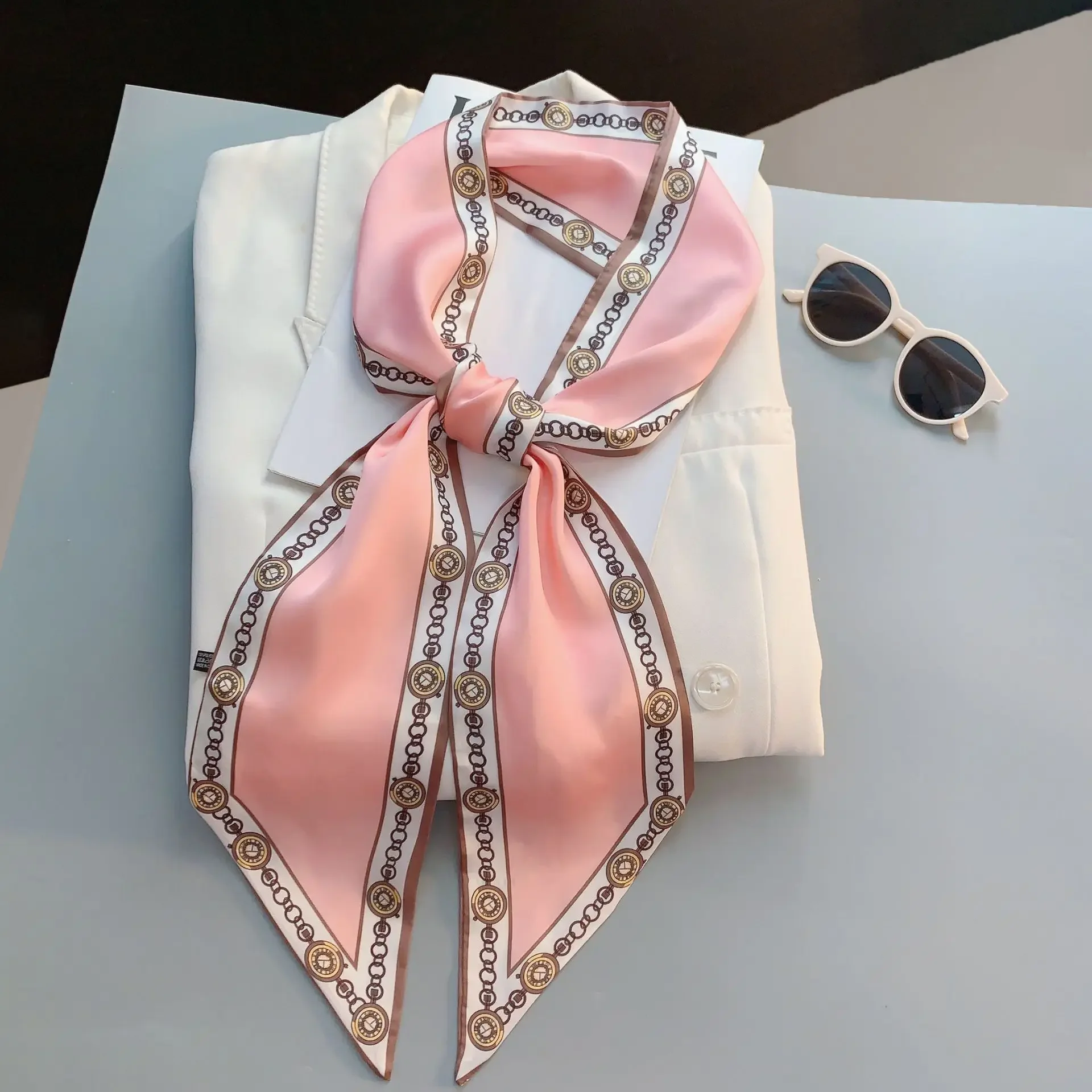 Design Print Skinny Scarf Plai - Discount Luxury Bags ulasan dan harga