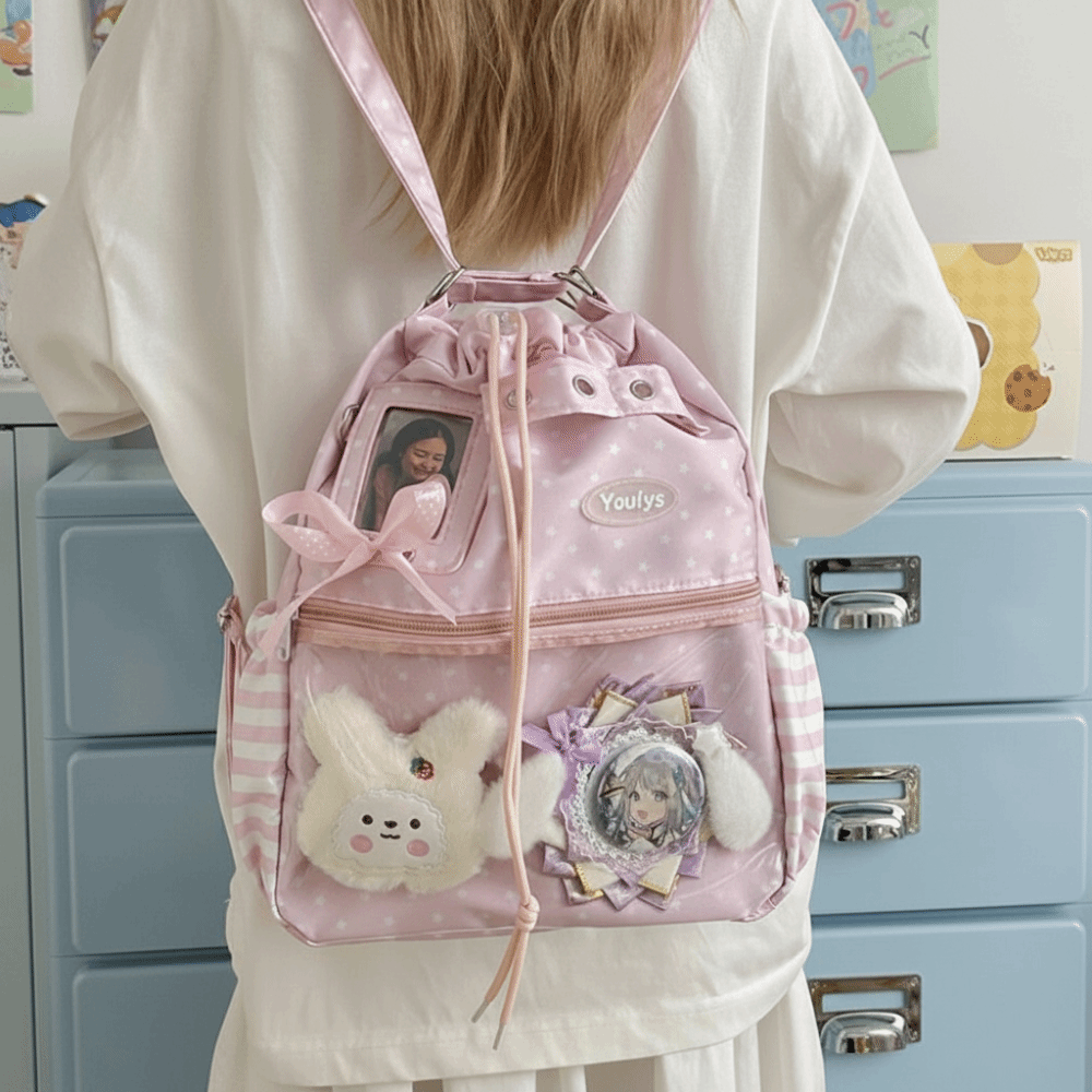 Cute Polka Dot Pattern Ita Bac - Canvas Tote Designer ulasan dan harga