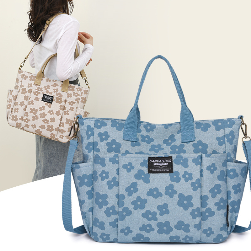 Classic Floral Canvas Tote Bag - Canvas Tote Designer ulasan dan harga